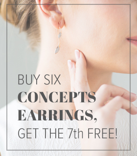 Buy six Concepts earrings, get the 7th free!